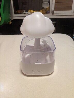 Protocol Desktop Dew Rain Cloud Humidifier & 7-Color LED Nightlight - White
